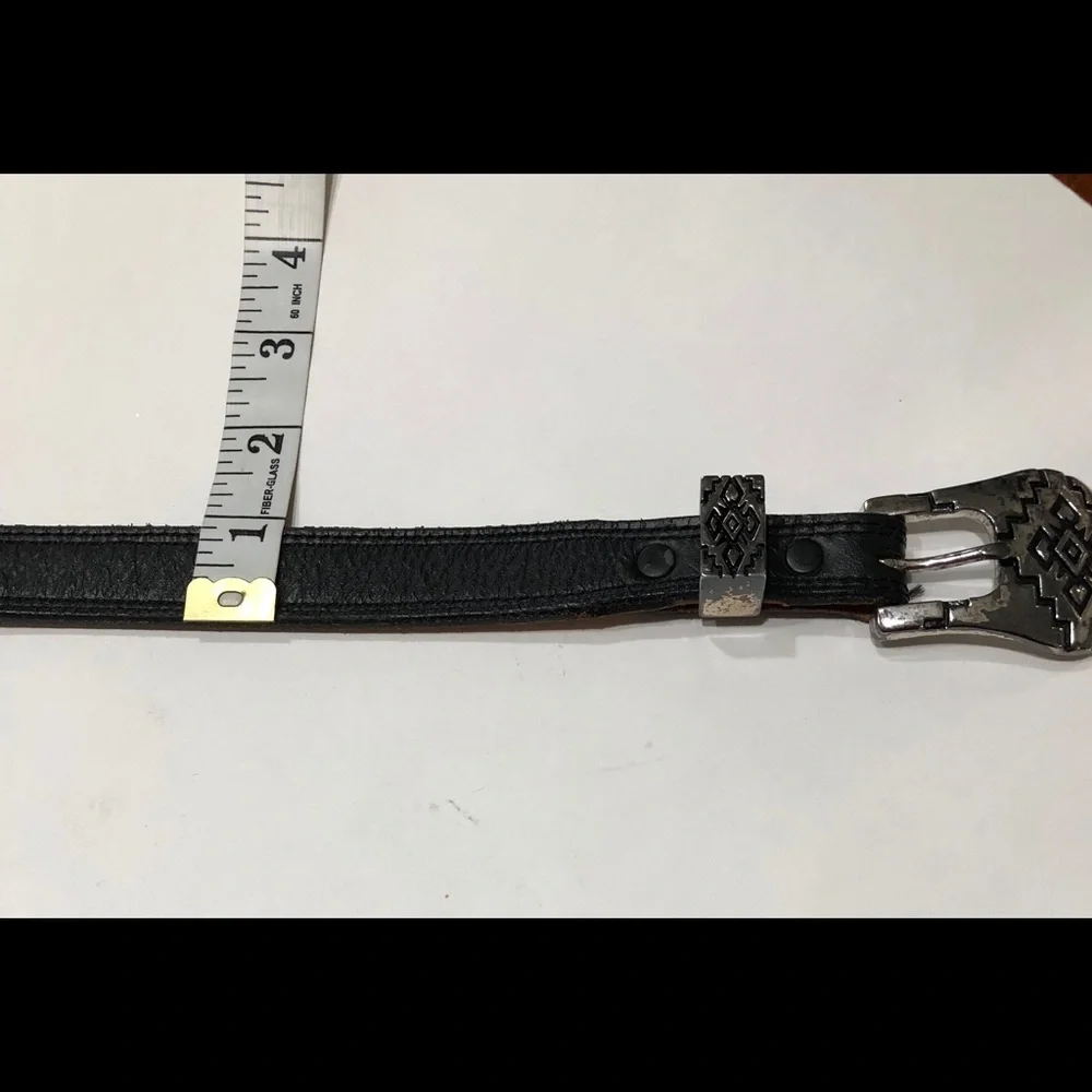 Nocona Leather Black 7/8 Width Belt Sz30 - Picture 3 of 6